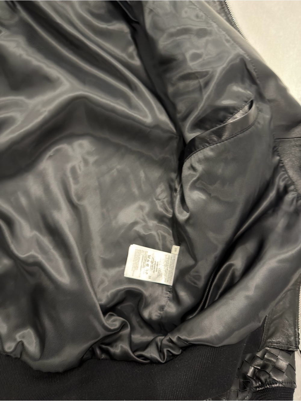 Bottega Veneta Black Woven Leather Bomber Jacket - Picture 3 of 8